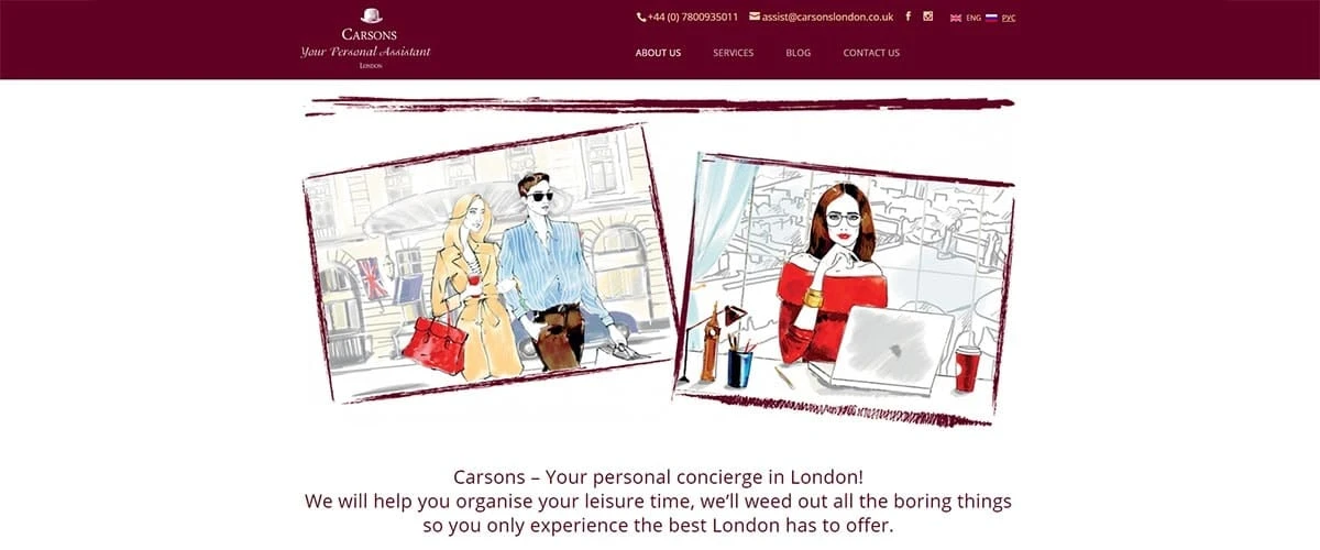 Сайт Carsons на WordPress