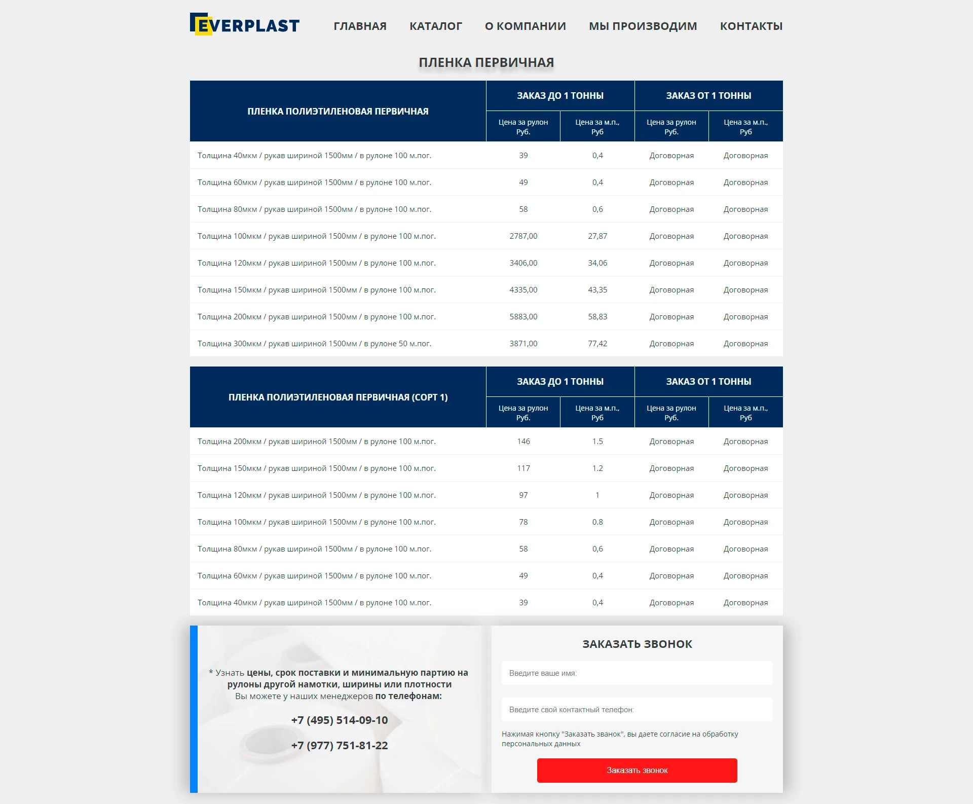 Эверпласт - каталог